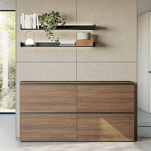 Moderner Schuhschrank - MINIMA - Birex - selbsttragend / lackiertes Holz / Holzfaser