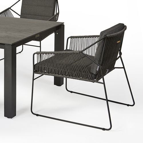 Moderner Sessel - 300 108 SANDUR - OASIQ - Kordel / Edelstahl / pulverbeschichteter Stahl