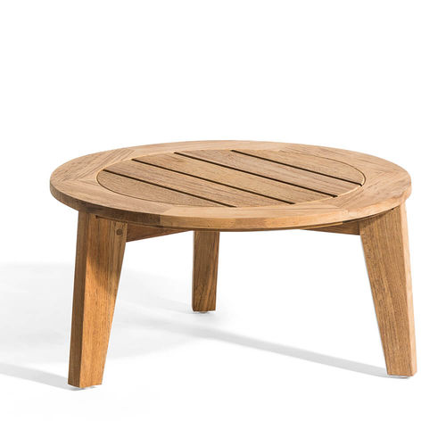 Moderner Couchtisch - 700 101 ATTOL - OASIQ - Teakholz / Gestell aus Teakholz / rund