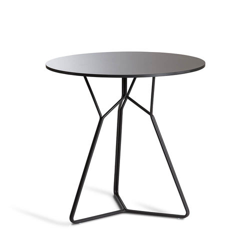Moderner Beistelltisch - 800 100 SERAC - OASIQ - HPL / Gestell aus rostfreiem Edelstahl / rund