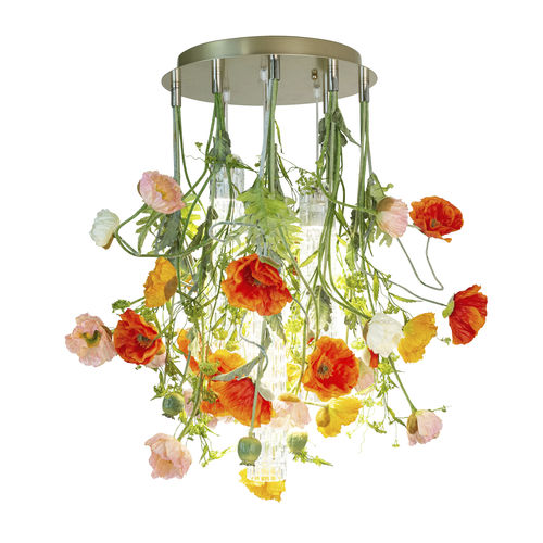 Kronleuchter / originelles Design - POPPY  - VGnewtrend - aus lackiertem Stahl / Muranoglas / 3 Glühbirnen