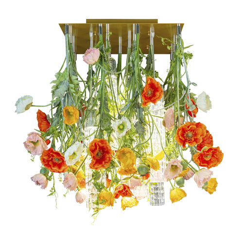 Kronleuchter / originelles Design - POPPY  - VGnewtrend - aus lackiertem Stahl / Muranoglas / 6 Glühbirnen