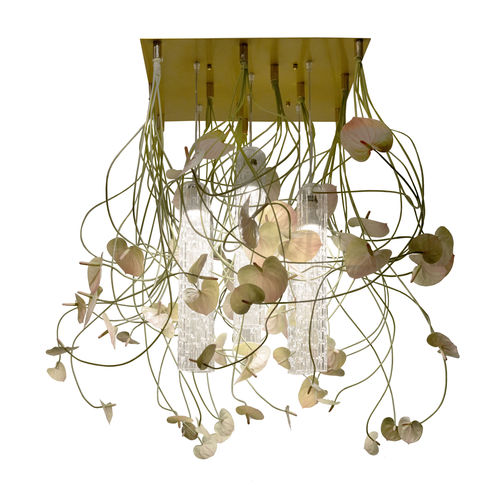 Kronleuchter / originelles Design - MINI ANTHURIUM - VGnewtrend - aus lackiertem Stahl / Muranoglas / 6 Glühbirnen