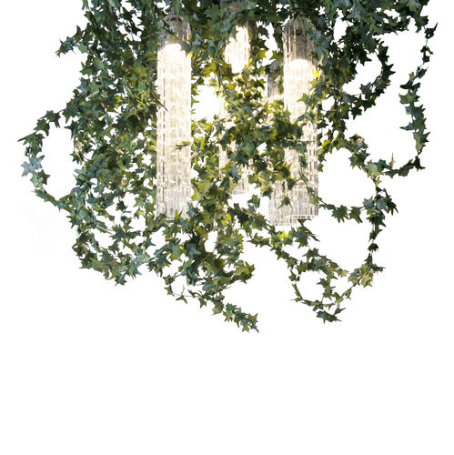 Kronleuchter / originelles Design - IVY GARLAND - VGnewtrend - aus lackiertem Stahl / Muranoglas / 6 Glühbirnen