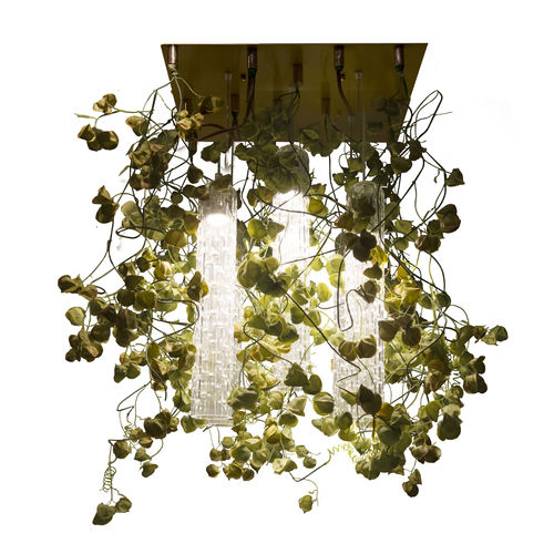 Kronleuchter / originelles Design - PHYSALIS - VGnewtrend - aus lackiertem Stahl / Muranoglas / 6 Glühbirnen