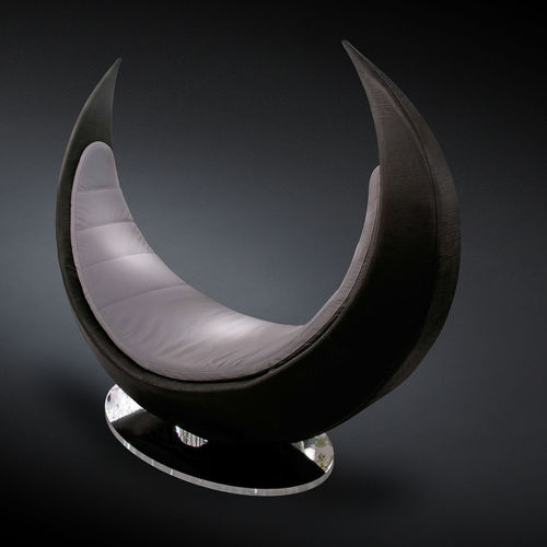 Sessel / originelles Design - ECLIPSE - VGnewtrend - Stoff / Holz / Stahl