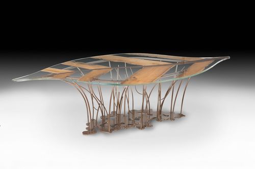 Moderner Tisch - LEAF VENEZIA - VGnewtrend - Metall / Holz / Glas