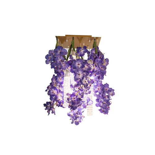 Kronleuchter / originelles Design - VANDA - VGnewtrend - aus lackiertem Stahl / Muranoglas / 3 Glühbirnen
