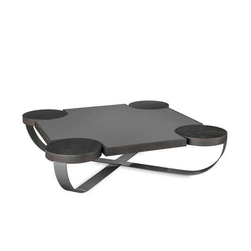 Moderner Couchtisch - DRUMMOND - VGnewtrend - lackiertes Holz / Eiche / Gestell aus lackiertem Metall