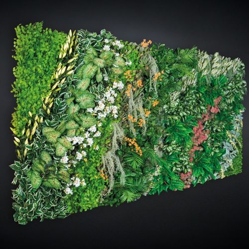 Synthetik-Wandbegrünung - DAINTREE  - VGnewtrend - kundenspezifisch / modulare Platte / dichtes Blattwerk
