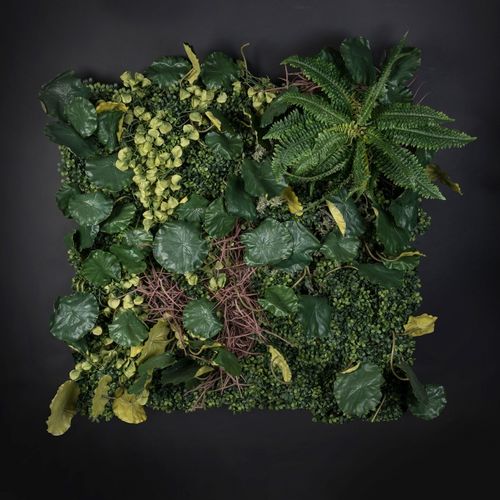 Synthetik-Wandbegrünung - LOTUS LEAF  - VGnewtrend - kundenspezifisch / modulare Platte / dichtes Blattwerk