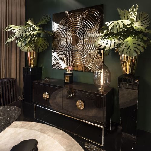 Modernes Sideboard - NEW SECRET 2 - VGnewtrend - Ebenholz / mattlackiertes Holz / mit Regal