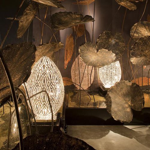 Bodenlampe - ARABESQUE EGG - VGnewtrend - Edelstahl / Kristall / originelles Design