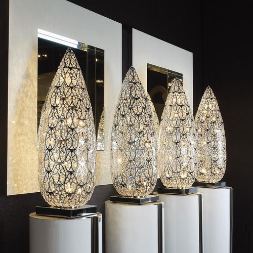Tischlampe - ARABESQUE SMALL FLAME - VGnewtrend - Edelstahl / Kristall / originelles Design