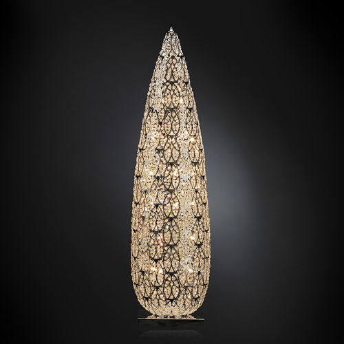 Bodenlampe - ARABESQUE BIG FLAME - VGnewtrend - Edelstahlgewebe / Edelstahl / Kristall