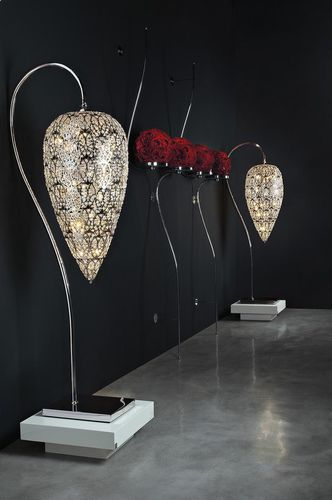 Stehleuchte - ARABESQUE HEARTBEAT - VGnewtrend - Edelstahl / Kristall / originelles Design