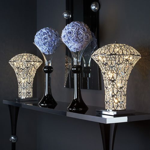 Tischlampe - ARABESQUE SMALL EXCLAMATION - VGnewtrend - Chrom / Edelstahlgewebe / Edelstahl