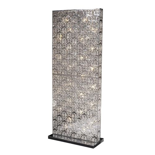 Stehleuchte - ARABESQUE SEPARE' - VGnewtrend - Edelstahlgewebe / poliertes Metall / Kristall