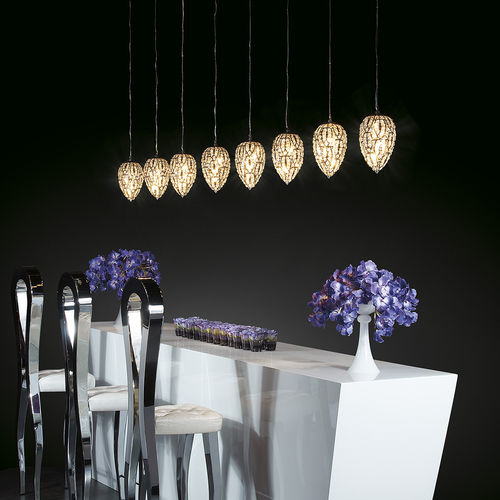 Hängelampe - ARABESQUE EGG 30 - VGnewtrend - Edelstahl / Kristall / originelles Design