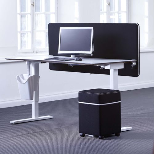 Tisch-Bürotrennwand - SCREENIT A40 - Götessons - Stoff / Laminat / Holz