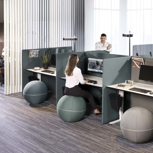 Bodenstehende Bürotrennwand - SCREENIT A30 BOOTH BUILDABLE - Götessons - Stoff / schallisoliert