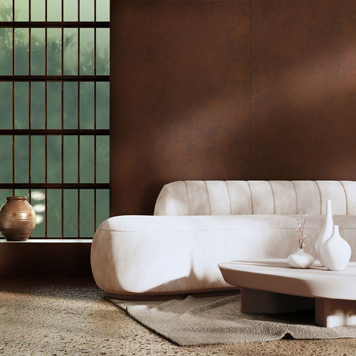Dekorplatte für Innenausbau - DM Corten - SIBU DESIGN - wandmontiert / Polystyrol / PET