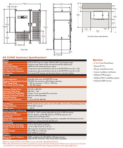 Photovoltaik-Wechselrichter - AE 333NX | 333 KW - Advanced Energy - Zentral