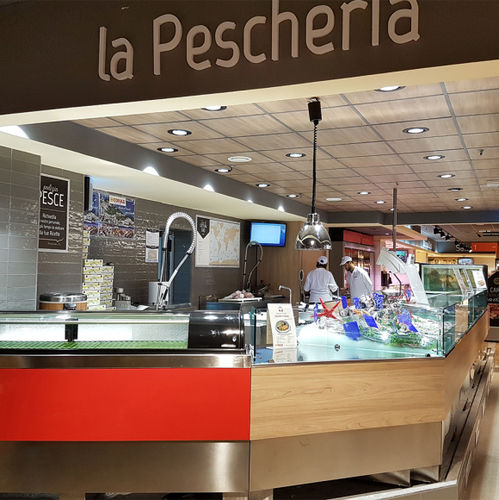 Verkaufskühlvitrine - La Fortezza S.p.A. - für Fischhandel / mit Licht