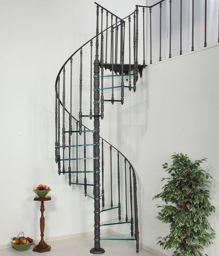 Wendeltreppe - C 122 - Ghisarredo - Glasstufen / mit Stahlstruktur / für Privatgebrauch