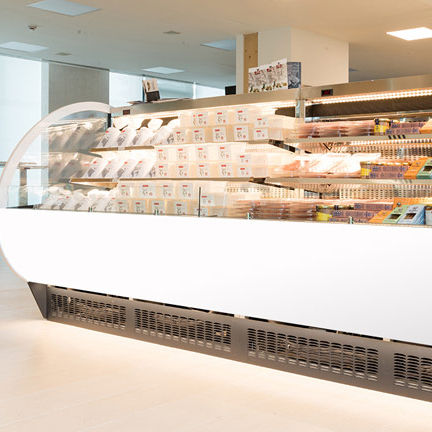Verkaufskühlvitrine - CLASSIC GNG - Oscartek - für Einzelhandel / Edelstahl / mit Schiebetür