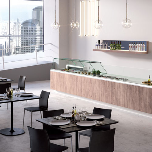 Verkaufskühlvitrine - MODERN MILAN - Oscartek - für Einzelhandel / Edelstahl / ohne Tür