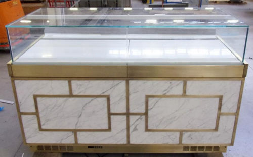 Verkaufskühlvitrine - GEM NEUTRAL - Oscartek - für Konditoreien / Edelstahl / mit Tür