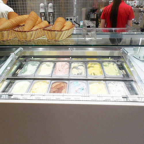 Verkaufskühlvitrine - GEM R4 PRO GELATO - Oscartek - für Einzelhandel / Edelstahl / mit Schiebetür