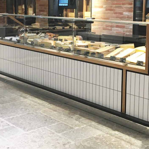 Verkaufskühlvitrine - ROSA PRO CHEESE - Oscartek - für Einzelhandel / Edelstahl / mit Schiebetür