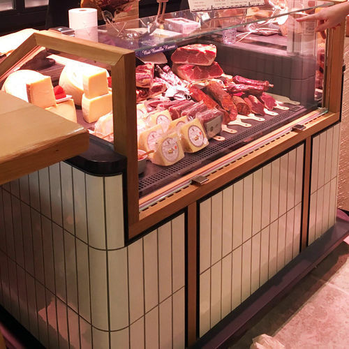 Verkaufskühlvitrine - ROSA PRO RED MEAT - Oscartek - für Metzgerei / Edelstahl / mit Schiebetür