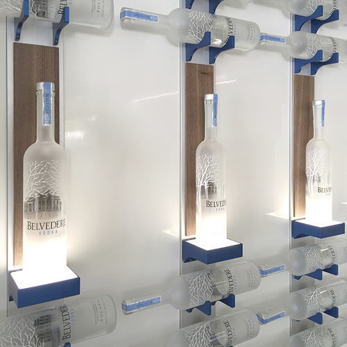 Aluminium-Flaschenhalter - Classic - Liquid Systems - wandmontiert / für Gewerbegebrauch / LED
