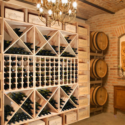 Wandmontierter Weinkühlschrank - VINCASA - Weinkeller-Profi - freistehend / Holz