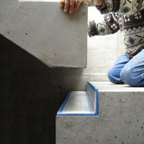 Elastische Trittschalldämmung / Folie - VIBRAX-STAIR - Mageba - EPDM / Elastomer / für Treppenstufen