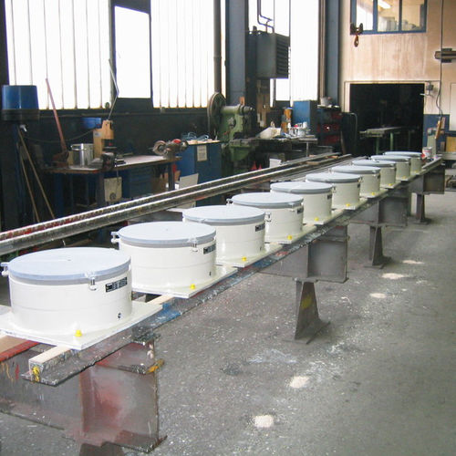 Struktur-Elastomerlager - RESTON-POT LIFT-CONTROL - Mageba - topf / Stahl / für Brückenbau