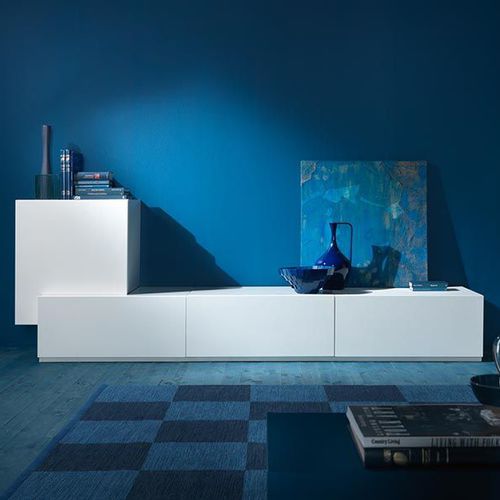 Moderne Wohnwand - Tetris - My Home Collection - lackiertes MDF / mit Schublade / mit Stauraum