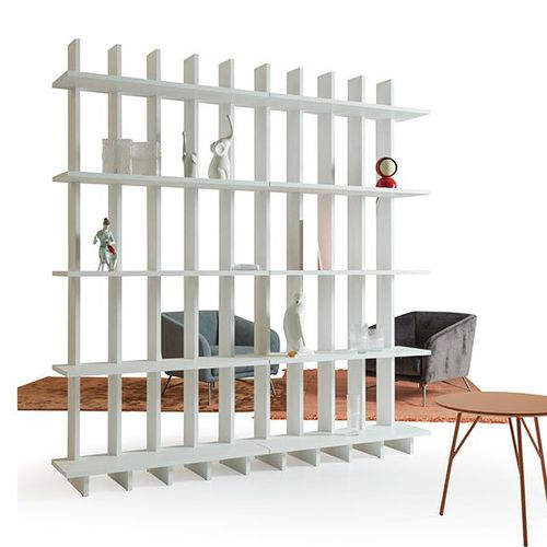 Modernes Bücherregal - Babele - My Home Collection - lackiertes Holz / Esche / weiß