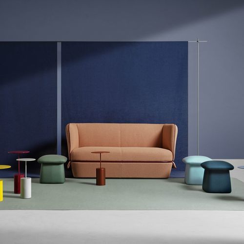 Modernes Sofa - Chemise - My Home Collection - Stoff / braun / rosa