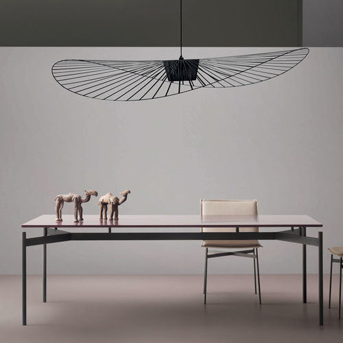 Moderner Tisch - Dub - My Home Collection - Eiche / lackiertes MDF / Hartglas