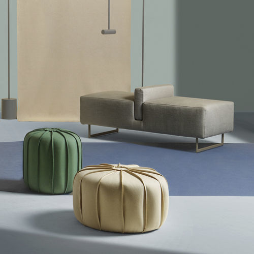 Modernes Sitzkissen - Marrakech - My Home Collection - Stoff / Leder / rund