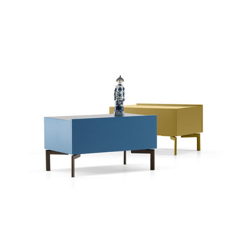 Moderner Nachttisch - Sally - My Home Collection - lackiertes MDF / Gestell aus lackiertem Stahl / rechteckig