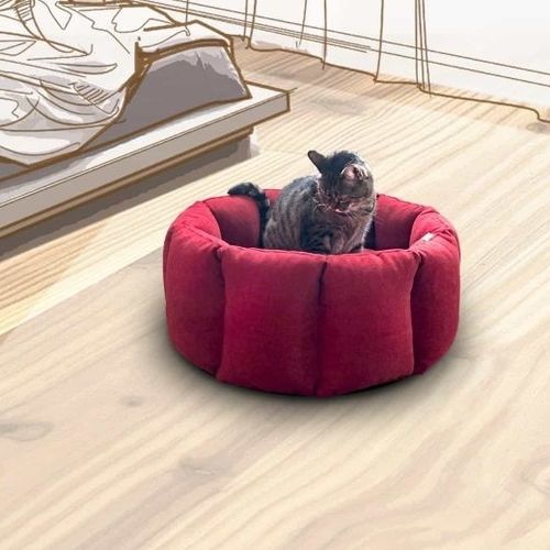 Baumwolle-Katzenbett - BLOOM - pet.interiors - Polyester / maschinenwaschbar / mit abnehmbarem Kissen