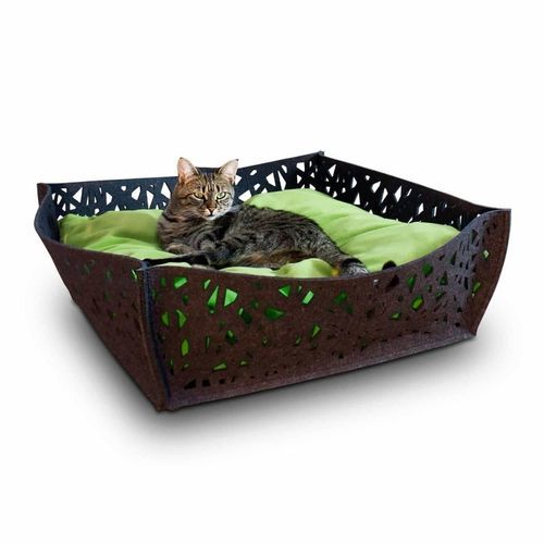 Wolle-Katzenkorb - NIDO - pet.interiors - Baumwolle / Polyester / Filz