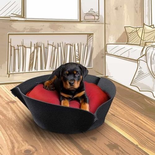 Baumwolle-Hundekorb - NOOK - pet.interiors - Samt / Filz / maschinenwaschbar