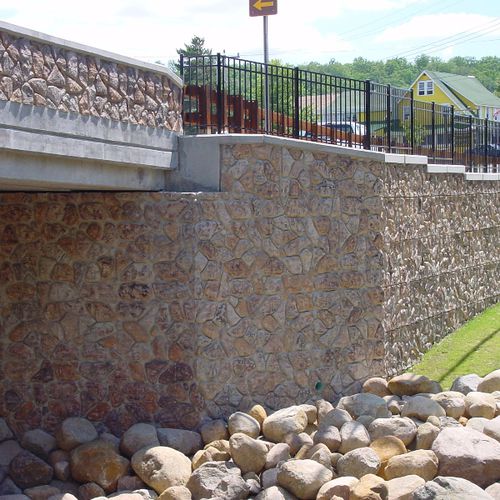 Beton-Stützmauer - HERKIMER COUNTY - The Fort Miller Co. - modular / Fertigbau / für Brückenbau