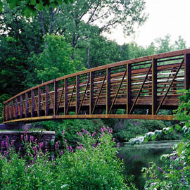 Cortenstahlbrücke - CONNECTOR® - Contech - Fachwerk / für Fußgänger